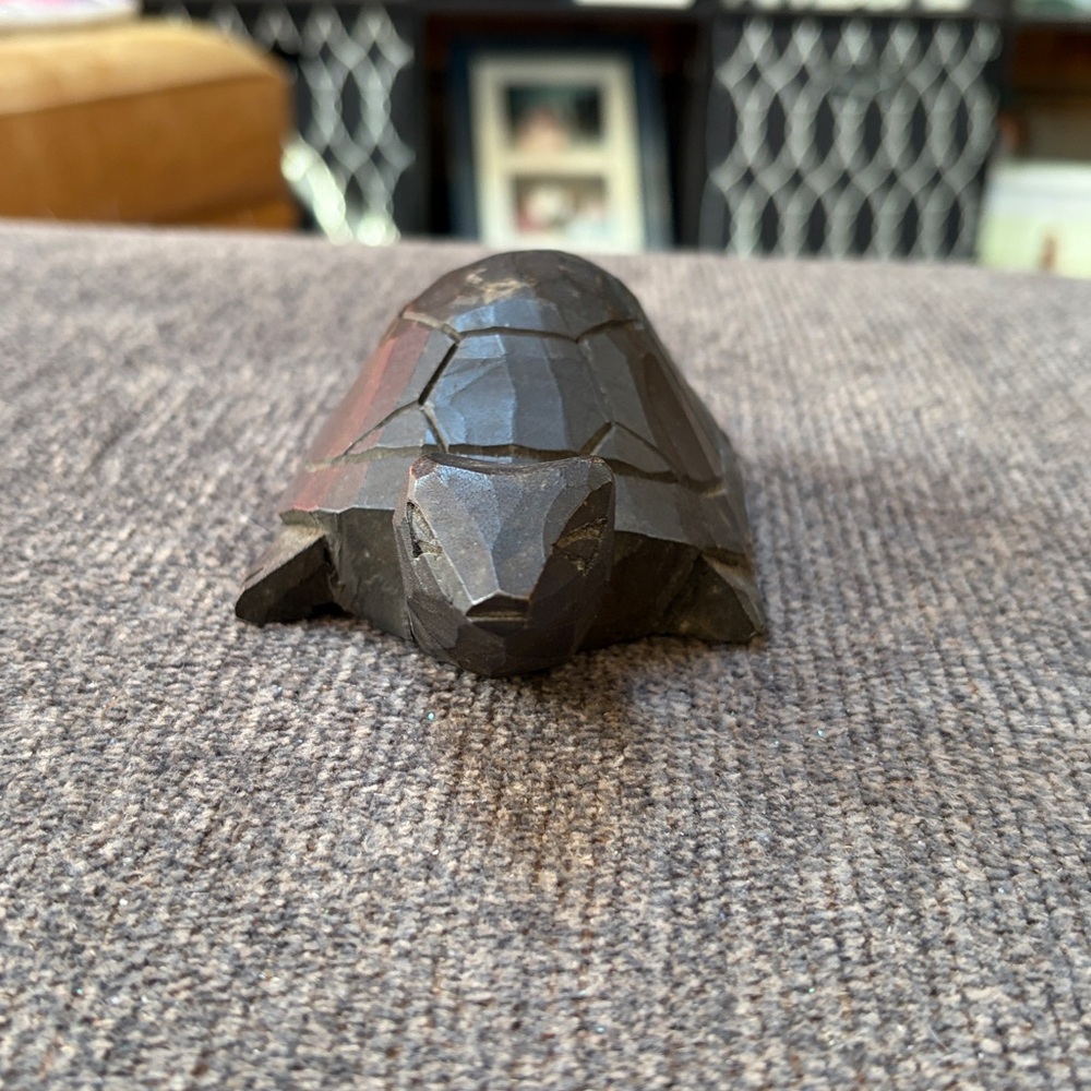 Casa De Las Artesanias Wood Carved Turtle Figurine